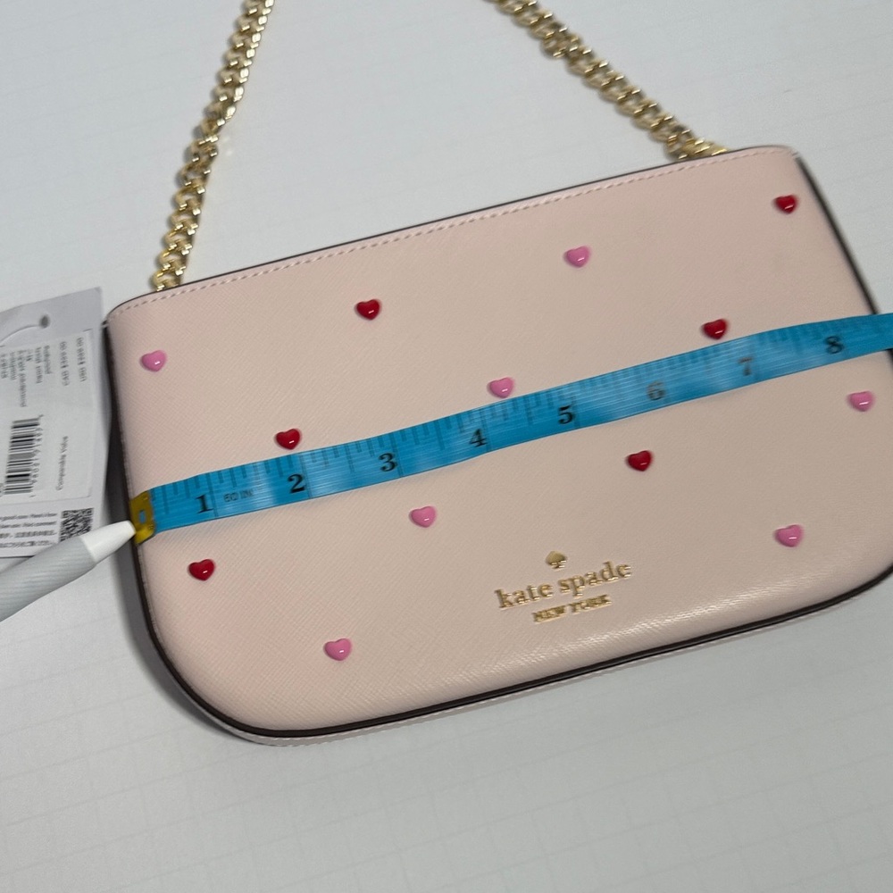Kate Spade Madison Valentine Blush Pink and Red Heart Shoulder Bag - Picture 9 of 12